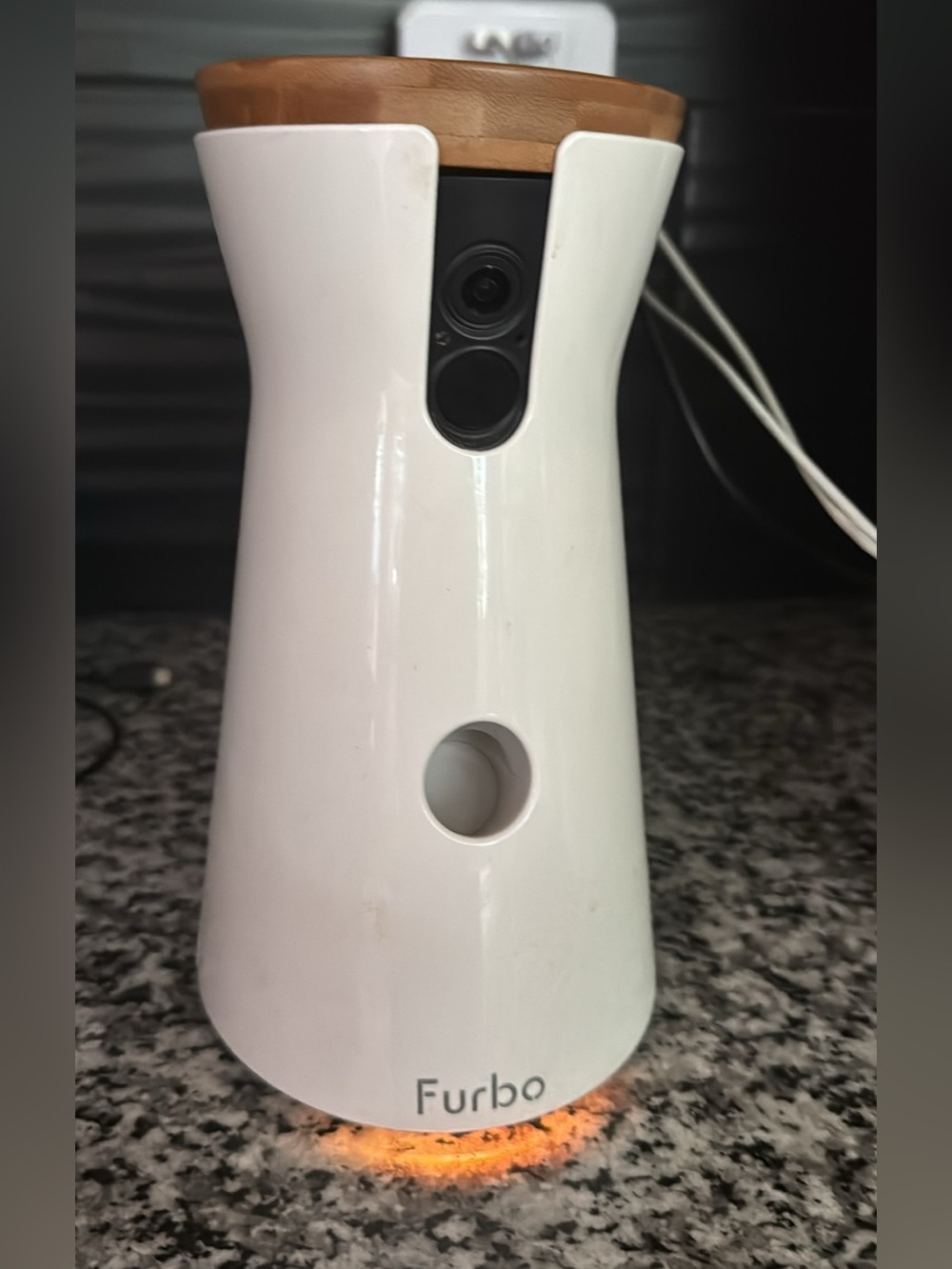 Furbo Dog Camera - White with Wood Top